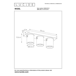 Lucide NIGEL Stropní bodové 3xGU10/5W bílá