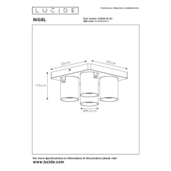 Lucide NIGEL stropní bodové svítidlo 4xGU10/5W mosazný