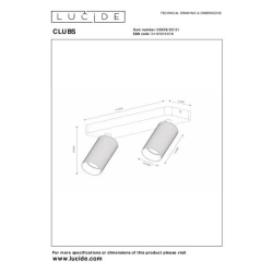 Lucide CLUBS stropní bodové svítidlo 2xGU10 bílá