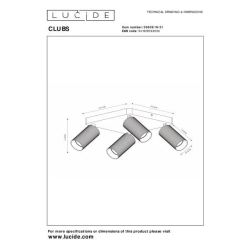 Stropní bodové svítidlo Lucide CLUBS - 4xGU10 - Bílé