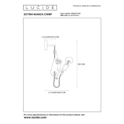 Lucide EXTRAVAGANZA CHIMP nástěnné svítidlo 1xE27 černé