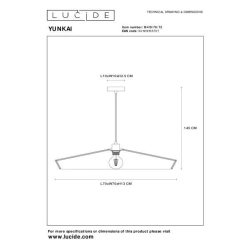 Lucide YUNKAI závěsné stropní svítidlo Ø70 cm 1xE27 světlé dřevo