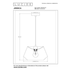 Lucide JESSICA - Závěsné světlo - Ø 30 cm - 1xE27 - Terakota