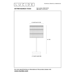 Lucide TOGO stolní lampička E14/40W šedá