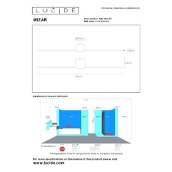 Lucide MIZAR nástěnné svítidlo 60cm LED 6W IP44 černá