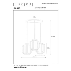 Lucide GOSSE závěsné svítidlo 3x E27/40W bílá