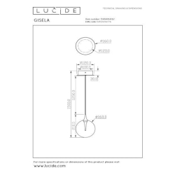 Lucide GISELA - Závěsné světlo - Ø 16 cm - LED - 1x5W 2700K - Jantarová