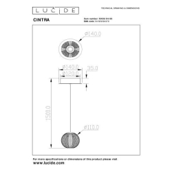 Lucide CINTRA - Pendant light - D14 cm - LED - 1x5,7W 2700K - Transparant