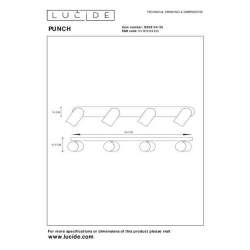 Lucide PUNCH stropní bodové svítidlo 4xGU10 černá