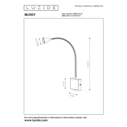 Lucide BUDDY - noční lampa - LED - 1x3W 4000K - Bílá 18293/03/31