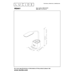 Lucide PENNY - Stolní lampa - LED Dim. - 1x4,7W 3000K - S bezdrátovou nabíječkou - Černá