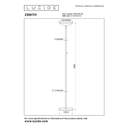 Lucide ZENITH - Stojací lampa - Ø 25,4 cm - LED Rozm. - 1x20W 3000K - Matt Gold / Mosaz