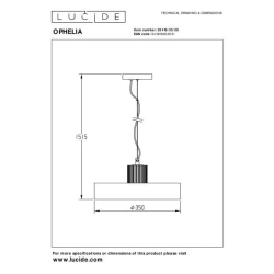 Lucide OPHELIA závěsné svítidlo E27/40W Ø35cm černé