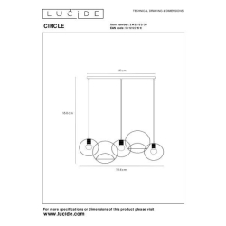 Lucide CIRCLE - Závěsné světlo - 3xE27 - Černá