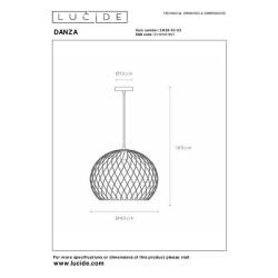 Lucide DANZA závěsné stropní svítidlo Ø40 cm 1xE27 matná zlatá/mosaz