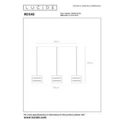 Lucide ROSAS - Závěsné světlo - 3xE27 - Černá
