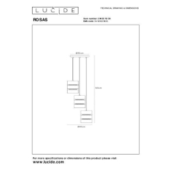 Lucide ROSAS - Závěsné svítidlo - Ø 43 cm - 3xE27 - Černá