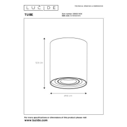 Lucide 22952/11/30 TUBE svítidlo stropní GU10 D9.6 H12.5cm černá