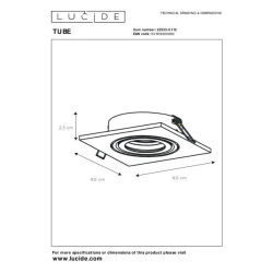 Lucide TUBE - podhledové svítidlo - GU10 - Chrom 22955/01/12