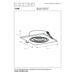 Lucide TUBE - podhledové svítidlo - GU10 - Bílá 22955/01/31