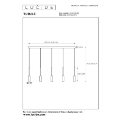 Lucide TUBULE  závěsné svítidlo Led 5x7W 2700K černá