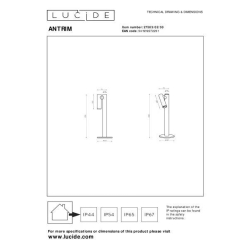 Lucide ANTRIM - Dobíjecí stolní lampa Vnitřní/Venkovní - Baterie/baterie - Rozm. - 1x2,2W 2700K - IP54 - S podložkou pro 