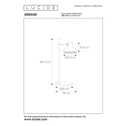 Lucide SENSAS stolní lampa Ø 18 cm 1xES111 bílá