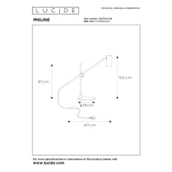 Lucide 30672/01/30 PHILINE stolní lampa GU10 35W černá/zlatá