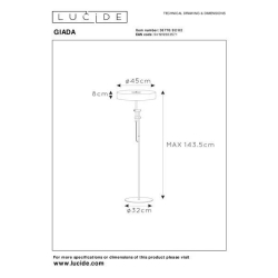 Lucide 30770/02/02 GIADA stojací lampa 2x E27 /40W saténvá/černá