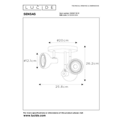 Lucide SENSAS stropní bodové svítidlo Ø 25,8 cm 3xES111 bílá