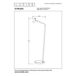 Lucide STIRLING - Dobíjecí stojací lampa - Baterie/baterie - LED Dim. - 1x3W 2700K - 3 StepDim - Černá