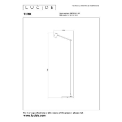 Lucide TIPIK - Nabíjecí stojací lampa - Baterie/baterie - LED Dim. - 1x3W 2700K - 3 StepDim - Černá