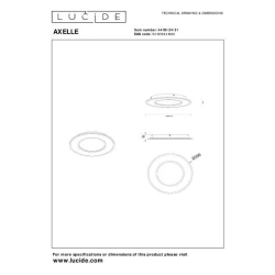 Lucide AXELLE - stropní svítidlo - Ø 39,6 cm - LED Rozm. - 1x24W 2700K - 3 StepDim - Bílá