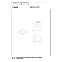 Lucide AXELLE - stropní svítidlo - LED Dim. - 1x24W 2700K - 3 StepDim - Bílá