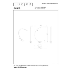 Lucide CURVE - Stojací lampa Arc - LED Dim. - 1x15W 2700K - Matt Gold / Mosaz