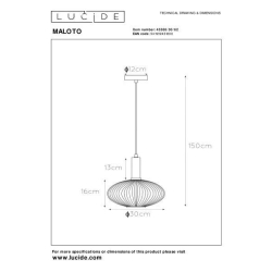 Lucide 45386/30/62 MALOTO svítidlo závěsné Ø 30 cm - E27 