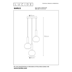 Lucide MARIUS závěsné stropní svítidlo Ø 48,5 cm 3xE27 černá