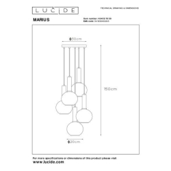 Lucide MARIUS závěsné stropní svítidlo Ø 55 cm 5xE27 černá