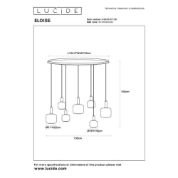 Lucide ELOISE - Závěsné světlo - 7xE27 - Černá