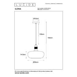 Lucide ILONA - Závěsné světlo - Ø 30 cm - 1xE27 - Jantarová