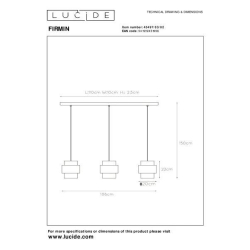 Lucide FIRMIN závěsné svítidlo 3xE27 zlaté