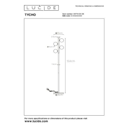 Lucide 45774/04/30 TYCHO stojací lampa 4xG9 28W černá