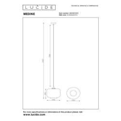 Lucide MEDINE závěsné stropní svítidlo Ø 25 cm 1xE27 opálová