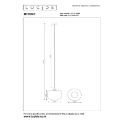 Lucide 46413/01/65 MEDINE svítidlo závěsné 1x E27 40W 