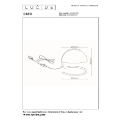 Lucide CATO stolní lampa Ø 23,5 cm 1xE27 oranžová