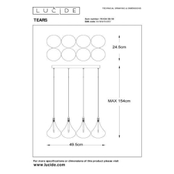 Lucide TEARS závěsné stropní svítidlo G4 8x1,5W 3000K černá