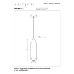 Lucide ORLANDO závěsné svítidlo 1xE27/60W černá/Smoke Glass