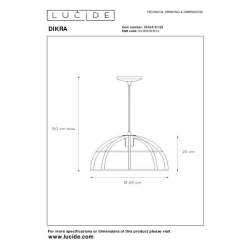 Lucide 76464/01/30 DIKRA závěsné svítidlo E27 60W