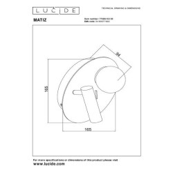 Lucide MATIZ - Noční lampa / Nástěnné svítidlo - LED - 3000K - S nabíjecím bodem USB - Černá