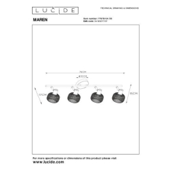 Lucide MAREN Stropní bodové 4x E14 černá